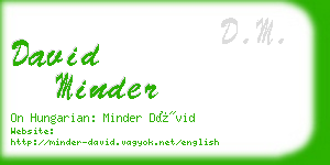 david minder business card